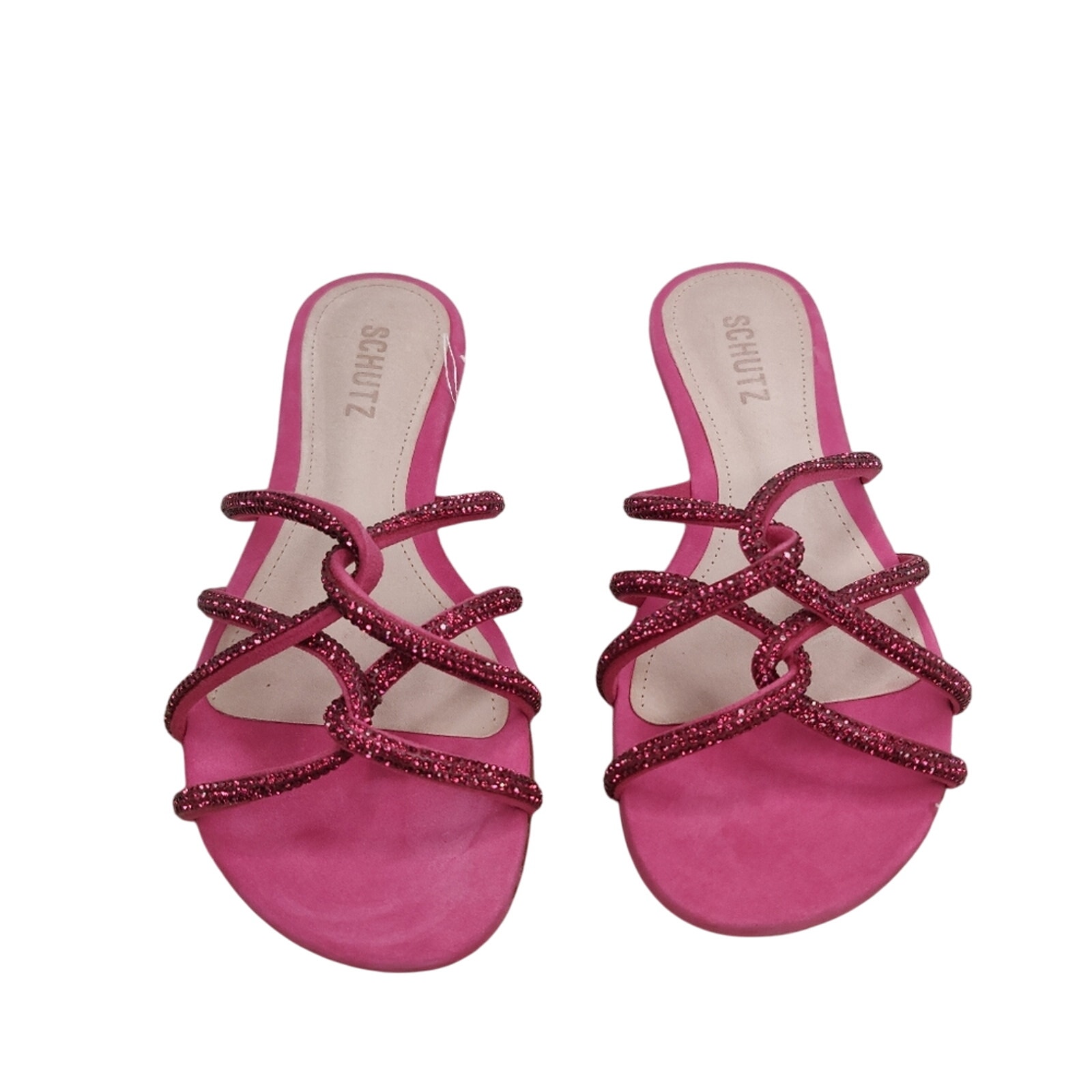 New Pink Rhinestone Sandal Sz 7 By Schutz